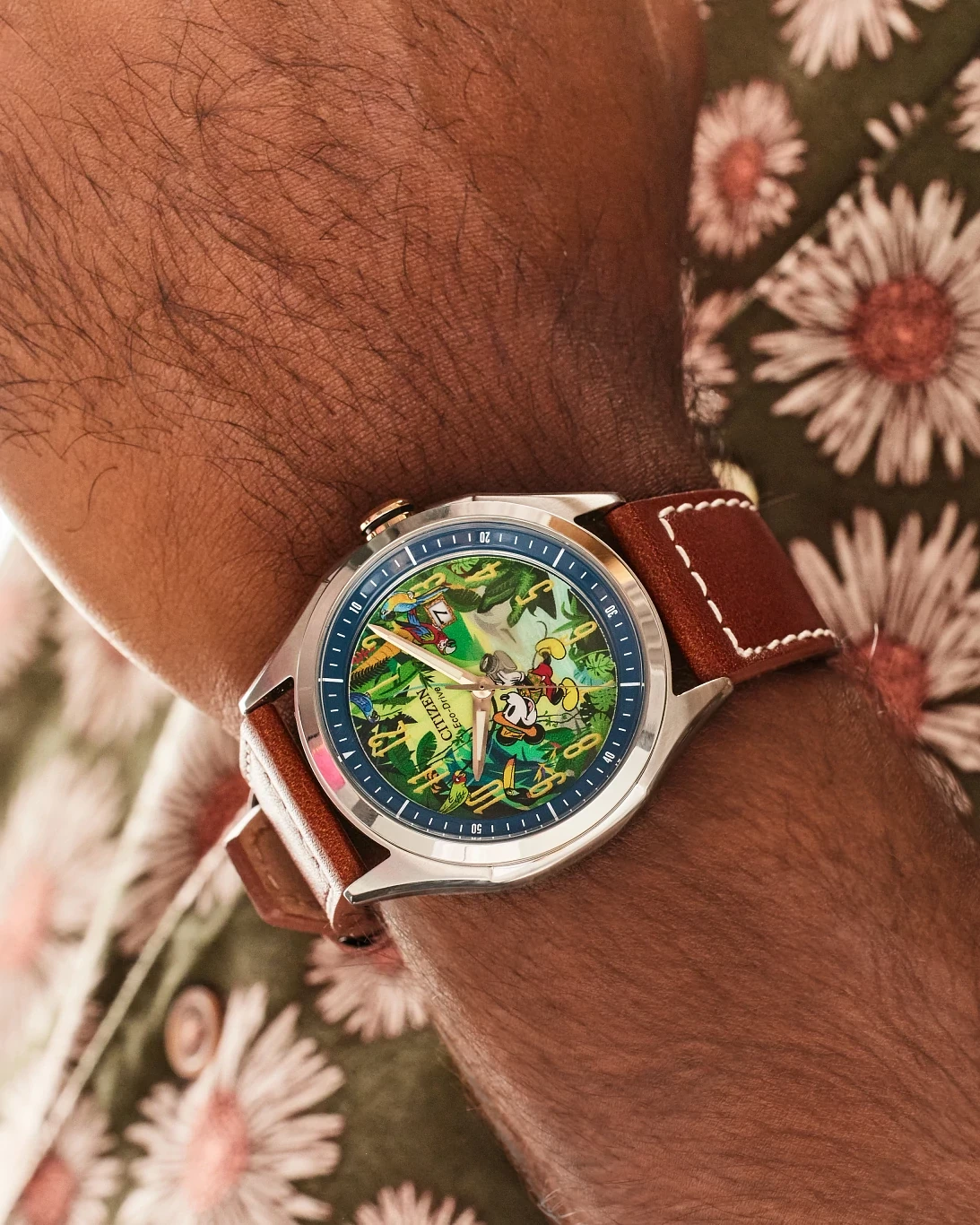 Mickey Mouse Explorer Green Dial Leather Strap AW1149-06W | CITIZEN